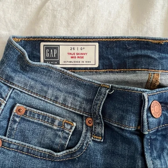 GAP denim true skinny mid rise, 25/0P #703518 - Picture 6 of 8